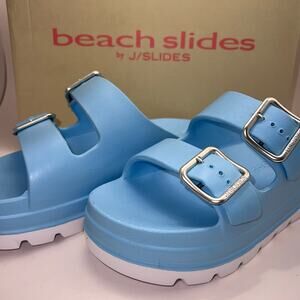 Beach Slides by J/Slides Sky Blue Eva Platform Sandals, Women's Size 7M